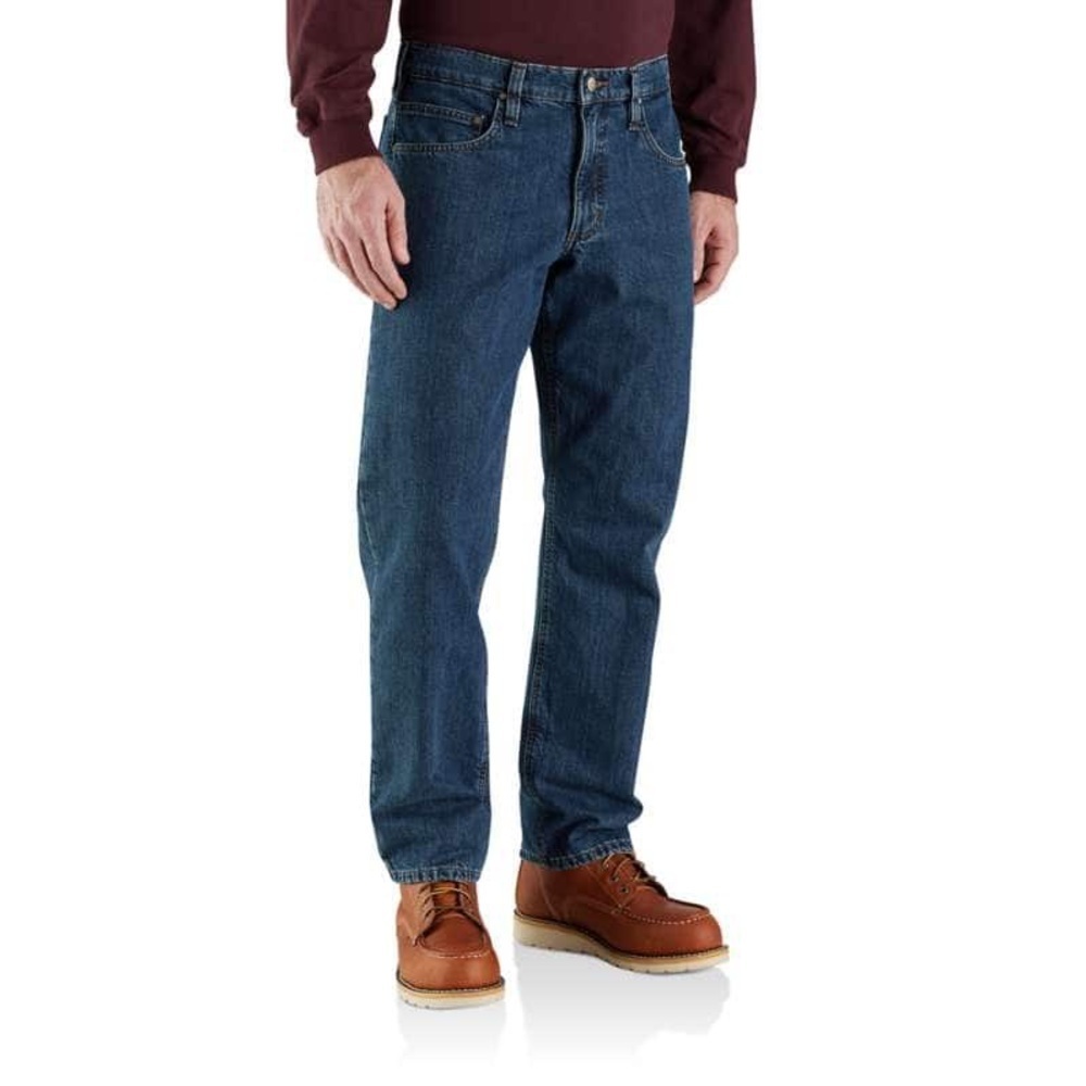 Carhartt Relaxed Fit Flannel-lined 5 Pocket Jeans